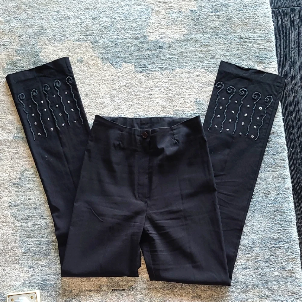 Cache Designer High waisted straight Black Pants size 26 - Picture 1 of 4
